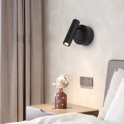 30000 Hours Working Time Aluminum Rotatable Bedside LED Reading Wall Light for Hotel